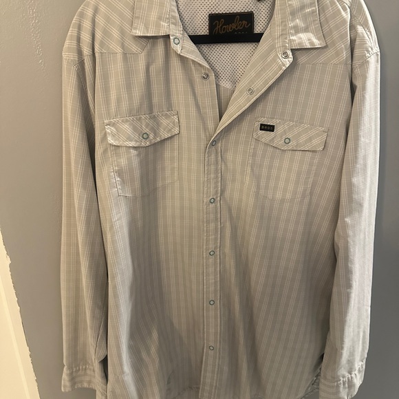 Howler Brothers Light Gray Checkered Shirt long sleeve button down xl - Picture 1 of 4